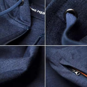 Sudadera con capucha y cremallera Unisex de gran tamaño para hombre, ropa de calle de lujo personalizada, 100% algodón de alta calidad, forro polar grueso, cremallera cuadrada para invierno - Product Image 4
