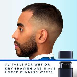 Rasoir sans fil à double grille pour hommes, entièrement métallique, rechargeable, pour utilisation humide et sèche, avec lames jumelles et moteur numérique - Product Image 6