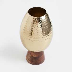 Classic <b>Vintage</b> Rustic Gold Metal <b>Vase</b> Handcrafted with Iron Brass Aluminium for Home Decor Tabletop Living Room - Product Image 2