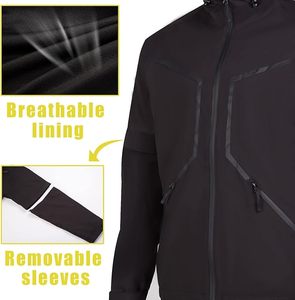 Chaqueta de Golf Impermeable con Capucha, Ligera, Ecológica y Reversible para Unisex, Ropa y Pantalones Impermeables para Todos los Deportes - Product Image 3