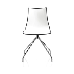 Swivel <b>Dining</b> <b>Chair</b> with Two-Tone Polymer Shell and Four-Leg Metal Base, Chrome or Anthracite, for Restaurant Cafe Hotel - Product Image 5