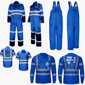 Premium Customizable Industrial Bib Button-Up Crew Necks Shirt <b>Overall</b> Reflective <b>Waterproof</b> Polyester Protective Workwear - Product Image 1