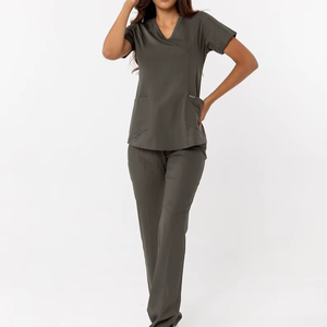 OEM Unisex Polyester Cotton Quick Dry Breathable Washable Stretchy Hospital <b>Scrub</b> <b>Sets</b> with Customizable Options for Nurses - Product Image 1