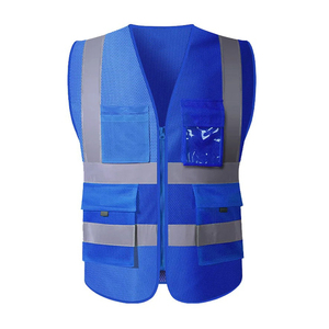 <b>Black</b> Linen <b>Hi</b> <b>Vis</b> Traffic Security Construction <b>Vest</b> Breathable High Visibility Reflective Jackets and Clothing - Product Image 2