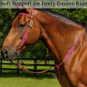 Arnés de Cuero Occidental de Diseño |   Hebillas de diamantes de imitación para cabezales de caballo |   Conjunto de Armadura a Juego |   Fabricante y Exportador de la India 2026 - Product Image 2