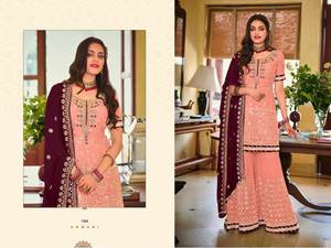 ชุดชาราราผ้าไหมซานาคุณภาพดีที่สุดจากดีไซเนอร์อินเดีย พร้อมเสื้อคามีซสั้นและกางเกงสัลวาร์สำหรับเสื้อผ้าปากีสถาน - Product Image 3