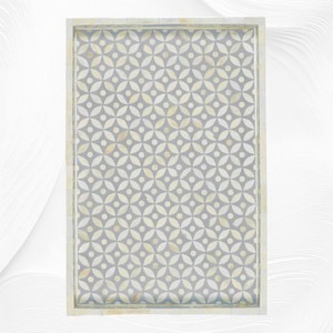 Nueva bandeja de incrustaciones de hueso de diseño decorativo Fabricante y exportador al por mayor Bandeja de servicio de resina hecha a mano de lujo al por mayor - Product Image 3