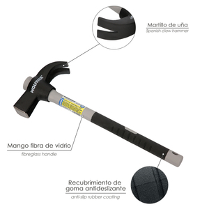 Martello Una Modello Spagnolo con Manico in Fibra di Vetro, 600 Grammi, 33 cm. - Product Image 3