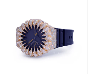 Reloj de Cuarzo Analógico de Acero Inoxidable con Brillo Dorado, Bisel con Incrustaciones de Cristales, Resistente al Agua 10 Bar, Correa de 20 mm - Product Image 2