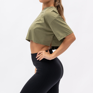 T-shirts courts en coton respirant pour femmes, vente en gros, été, OEM personnalisable, manches courtes - Product Image 2