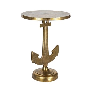 Mesa auxiliar de café de metal con diseño opulento y forma redonda, mesa de centro de calidad antigua, mesa auxiliar de aluminio de tamaño personalizado para latón. - Product Image 3