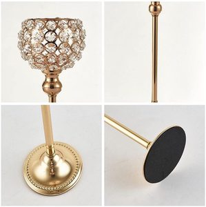 Candelabro de huracán de cristal con centro de mesa de boda de 5 brazos y portavelas para fiestas - Product Image 5