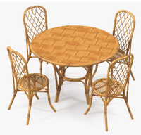 Ensembles de meubles de jardin modernes en bambou et rotin pour appartement, chaises et table de salle à manger pour patio, vente en gros
