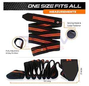 Customized Logo High Quality Unisex Cotton <b>Elastic</b> <b>Knee</b> Wraps Weightlifting Powerlifting Lightweight Breathable Thick Gym Safety - Product Image 6