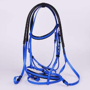 Bridon équestre occidental en gros, équipement pour chevaux en nylon enduit de PVC avec muserolle intégrée pour l'équitation - Product Image 3