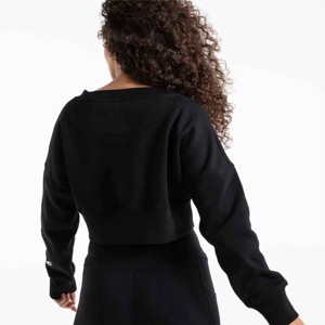 Sudadera Vintage de Otoño para Mujer, 400 g/m², Cuello Redondo, Corte Grueso, Bajo sin Rematar, Estilo Oversize y Corto - Product Image 4