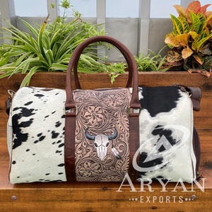 กระเป๋าดัฟเฟิลกระเป๋าเดินทางหนังวัวแท้สำหรับผู้หญิงกระเป๋าเดินทางข้ามคืนทำจากหนังวัวแท้ - Product Image 1