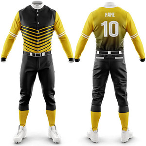 Maillots de baseball unisexe respirants avec logo personnalisé, broderie du nom de l'équipe, vente en gros d'ensembles de vêtements de sport à rayures pour baseball et softball - Product Image 2