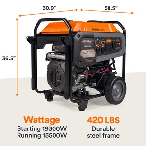 Générateur portable à essence EFI de 15 500 watts (120/240 V) de la série GP, 100 % neuf, de qualité supérieure, avec démarrage électrique et détecteur de CO - Product Image 4