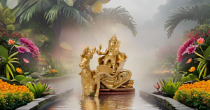 Modern Design Brass <b>Statue</b> of Ganesha Riding Reindeer Santa Great Wedding Gift Showpiece for Christmas - Product Image 4
