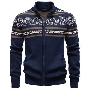 2025 Autumn/Winter New Foreign Trade European Size Cross-Border <b>Men's</b> Solid Anti-Pilling <b>Sweater</b> <b>Cardigan</b> Knit Jacket 100% - Product Image 1