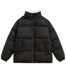 Meilleures ventes, veste matelassée d'hiver à fermeture éclair pour hommes, vestes pour hommes en nylon et polyester avec décoration en fourrure Service OEM - Product Image 2