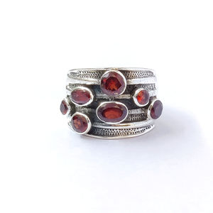 Rose Gold Gold Plated 9.5 Grams Natural <b>Garnet</b> <b>Ring</b> Fashionable Casual Style with Bezel Setting Perfect Gift for Any Occasion - Product Image 1