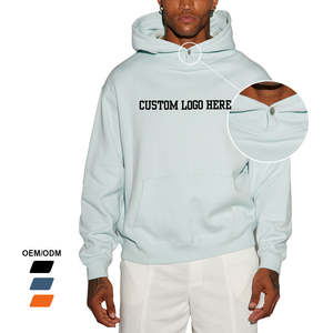 Sweat à capuche oversize personnalisé imprimé et brodé en coton uni écologique pour hommes et femmes – Collection Automne - Product Image 1