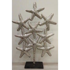 Sculpture de feuilles en aluminium coulé avec base noire nickelée Sculptures décoratives uniques Sculpture de petite taille - Product Image 2