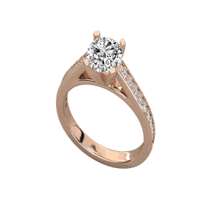 Bague solitaire en diamant rond - Product Image 5