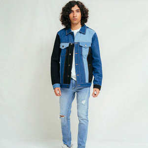 Nouvelles conceptions Veste en jean pour hommes Veste en jean sur mesure Style décontracté Veste en jean tendance Couleur unie Veste en jean OEM - Product Image 2