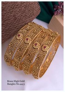 ทองเหลืองสูงชุบทองออกแบบหินทำงานเบงกอล - Product Image 2