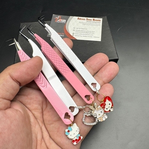 Pinces à épiler professionnelles de haute qualité, précises, antimagnétiques, durables, en acier inoxydable courbé à 90 et 45 degrés, personnalisées - Product Image 4