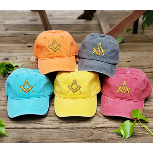 หมวกแก๊ปปักลายฟรีเมสัน หมวกเบสบอลมาสเตอร์เมสัน หมวกเรกาเลียเมสัน ปักอักษรฮิปฮอป หมวกสั่งทำพิเศษ - Product Image 1