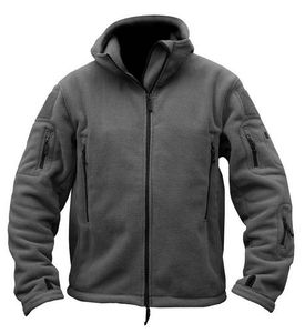 Veste polaire de sport tactique chaude pour hommes pour l'hiver, la randonnée en plein air et le sport Manteaux à capuche multi-poches Veste polaire pour hommes - Product Image 4