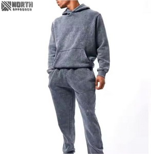 Oem Survêtement athlétique délavé à l'acide Survêtement à capuche avec poche kangourou pour homme urbain Streetwear Design OEM délavé à l'acide - Product Image 1