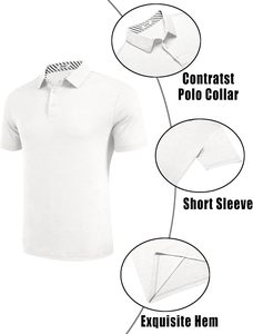 เสื้อโปโลสำหรับผู้ชายผ้าคอตตอน65 35โพลีเอสเตอร์กันหลุดหลวมผ้ากุ๊นแบบสั่งทำสีดำ - Product Image 5