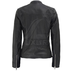 Low Price Women <b>Genuine</b> <b>Leather</b> <b>Jackets</b> Knitted Customized Colors & Sizes High Quality Eco-Friendly in Bulk Quantity - Product Image 2