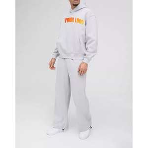 ชุดวิ่งของผู้ชายชุดวอร์มผ้าฝ้าย100% มีฮู้ดชุดวอร์มชุดกีฬาชุดวอร์มเล่นกีฬาของผู้ชายจำนวนมาก - Product Image 4