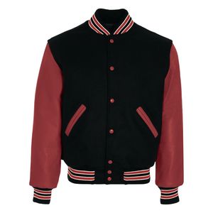 Chaqueta de béisbol Premium de alta calidad para hombre Letras de temporada de invierno Made in USA con mangas de cuero - Product Image 1