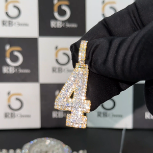 RB Gems - Colgante de Diamante Cultivado en Laboratorio con Corte Brillante, Certificado IGI, Chapado en Oro de 14K, Estilo Iced, Clásico, Unisex, Regalo de Joyería - Product Image 3