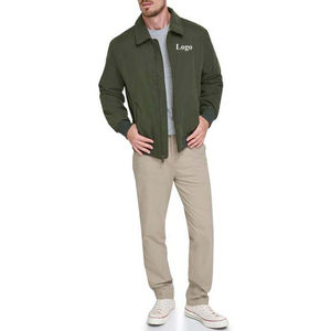High Street vestes pour hommes du Pakistan vêtements pour hommes vestes Bomber manteau à glissière imperméable Satin Polyester homme veste OEM 2025 - Product Image 4