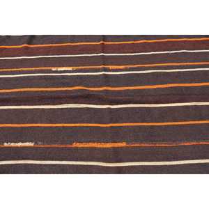 5.5x8.4 ft Rug, Vintage Kilim Rug, Turkish <b>Brown</b> <b>Wool</b> Floral Rug - Product Image 5