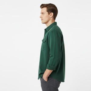 Camisa de Mezclilla 100% Algodón Suave para Hombre, Estilo Informal, Lavada a Mano, Corte Clásico, Antiarrugas, Ecológica - Product Image 4