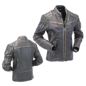 Chaqueta de Cuero Genuino de Lujo para Hombre, Talla Grande, Estilo Motero Vintage, Cierre de Cremallera, Impermeable, Resistente al Viento, Ropa Casual de Calle para Invierno - Product Image 1