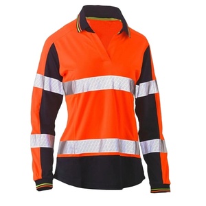 Hi Viz Vis High Visibility Polo Shirt Reflective <b>Tape</b> Safety <b>Security</b> Work Button T-Shirt Customized Polo Work Shirts - Product Image 1