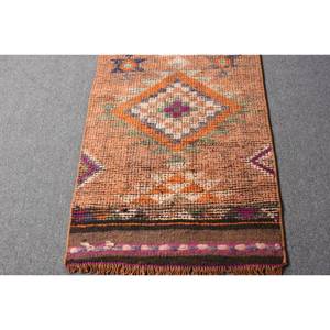 Kilim พรมขนสัตว์ถักลายเรียบสีน้ำตาลส้ม2 x 11.5ft, พรมในห้องนั่งเล่นสไตล์ตุรกีการเย็บปะติดปะต่อกันรูปแบบกองกำมะหยี่ลาเท็กซ์สำหรับใช้ในห้องโถง - Product Image 4