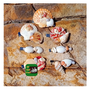SEA BREEZE STYLE SEASHELL CLIP HECHO A MANO ACCESORIO DE PLAYA PARA NIÑAS Y MUJERES MODA COSTERA - Product Image 5