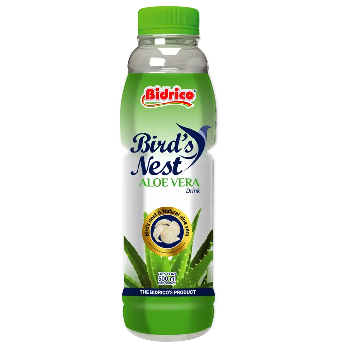 빠른 배달 새 둥지 알로에 베라 음료 Bidrico 브랜드 Iso Halal Haccp 음료 병에 포장 베트남 제조업체