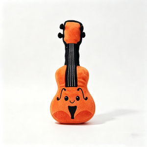 Peluche violon personnalisée, peluche violoncelle, peluche instrument, jouet en peluche violon orange, adorable peluche violon - Product Image 1